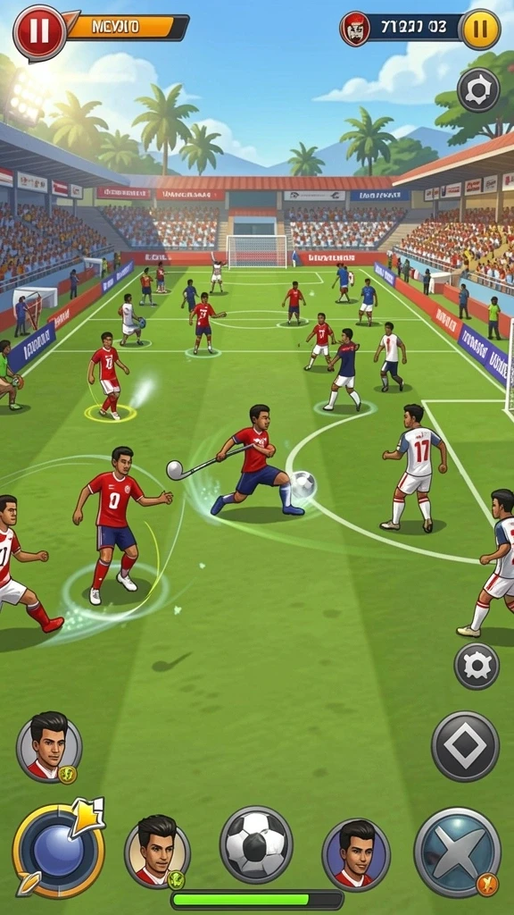 Karakter dan power-up yang beragam di dalam game.