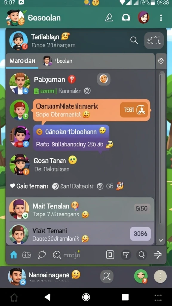 Tampilan awal yang menarik dengan grafis menawan.