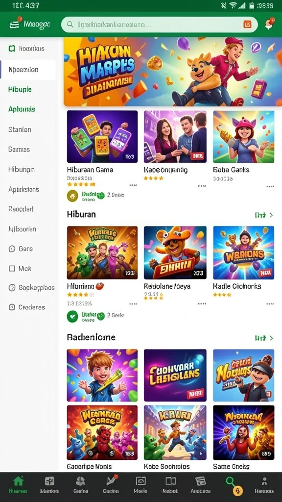 Tampilan awal aplikasi yang menarik dan user-friendly.