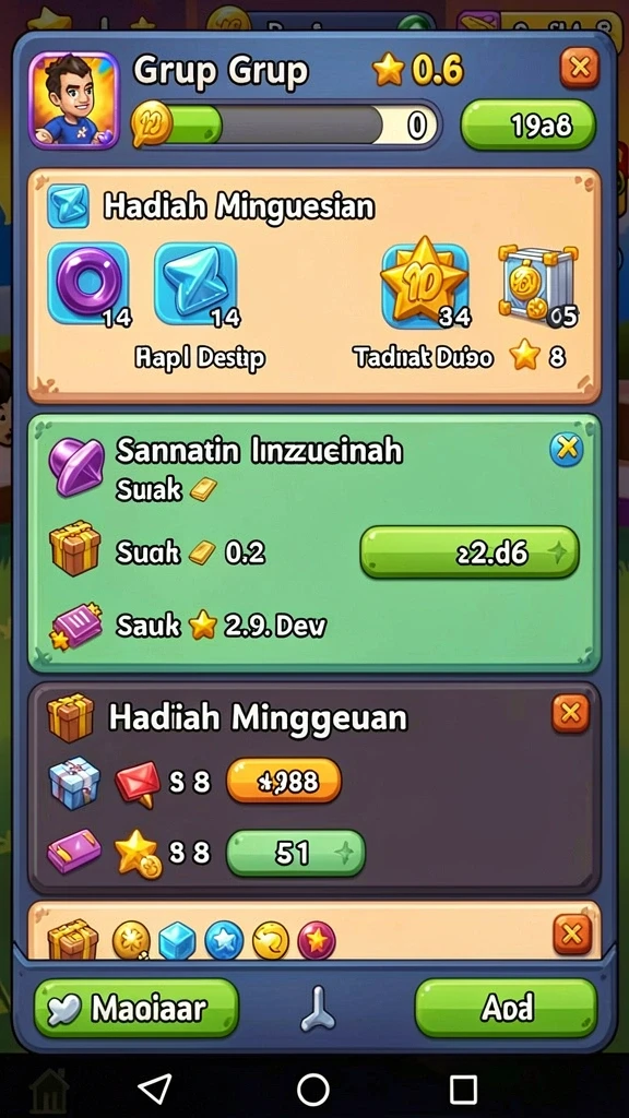 Tampilan awal aplikasi HR89 dengan karakter yang menarik.