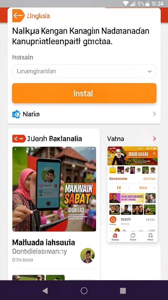 Menu permainan dengan berbagai misi menantang.