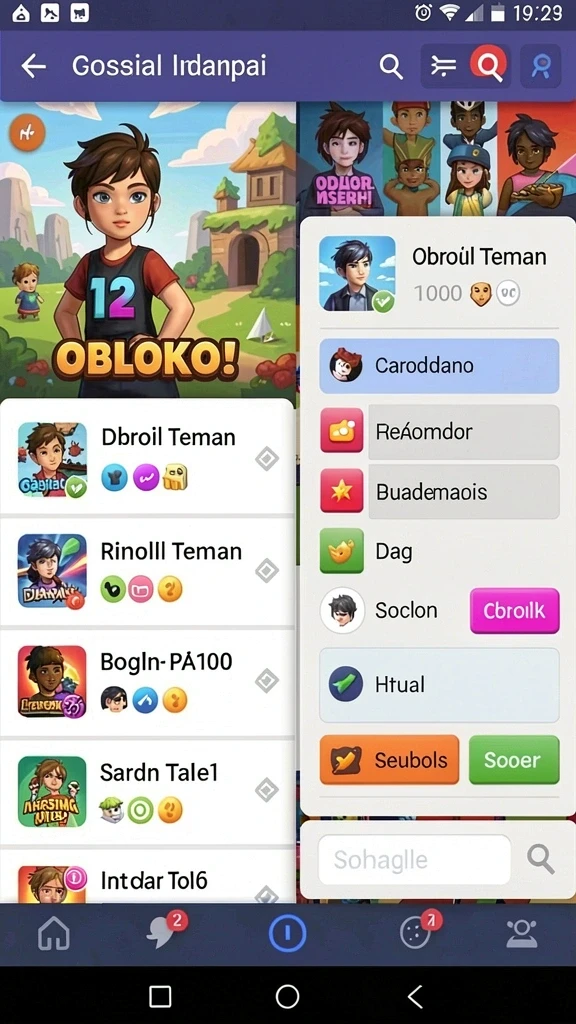 Tampilan utama aplikasi NUSASLOTS dengan pilihan game yang beragam.